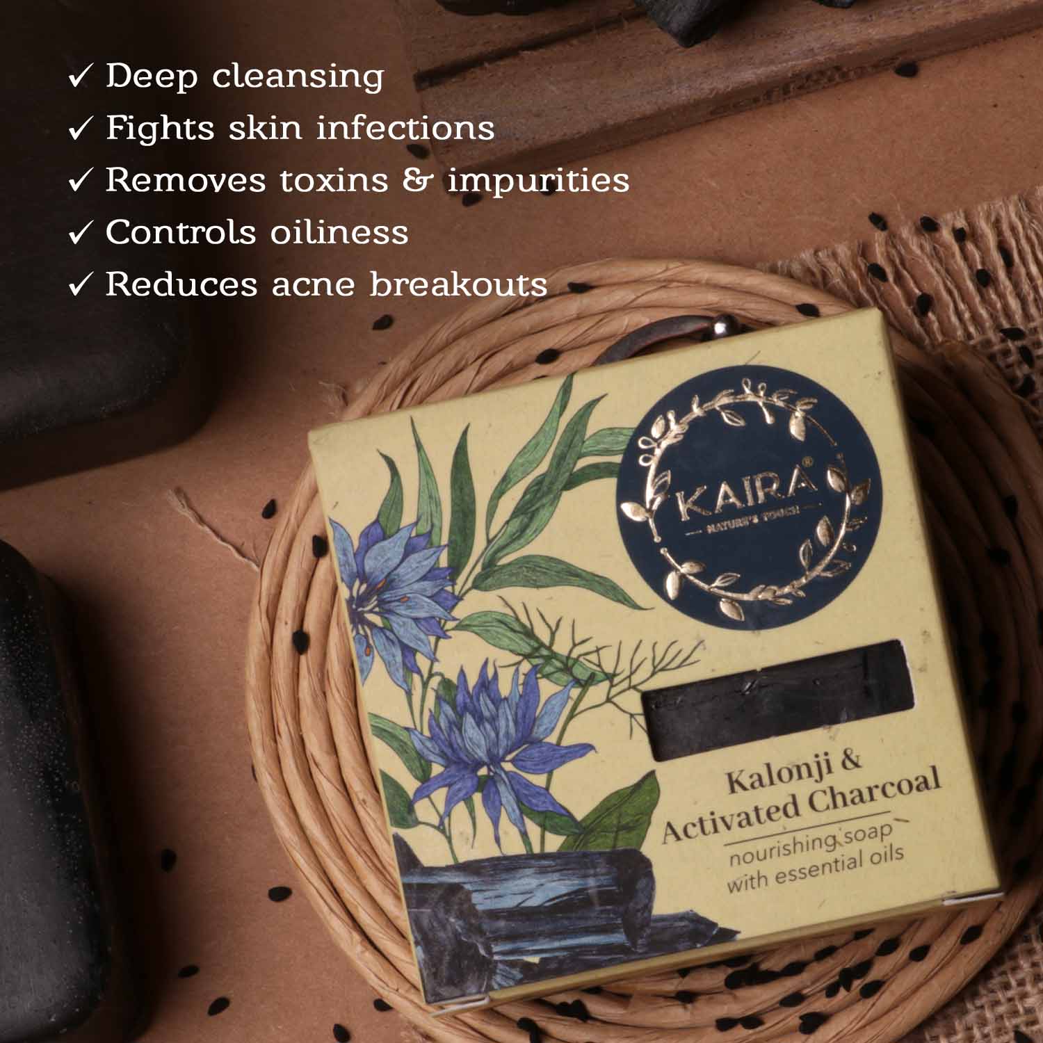 Oily Skin Cleansing Combo (Kalonji & Activated Charcoal Soap + Powder Foam Cleanser Oily Skin)