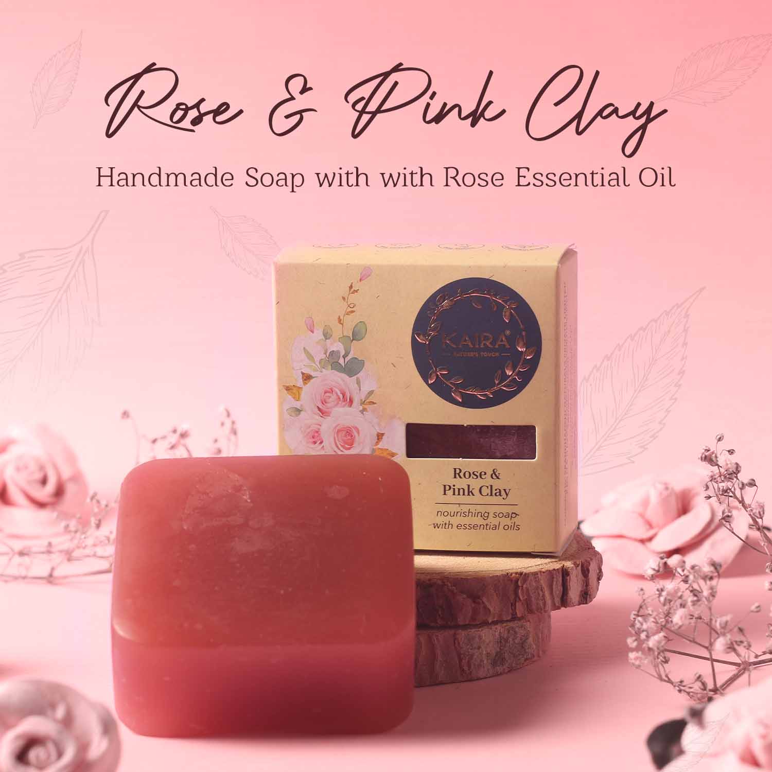Skin & Lip Care Combo (Aloe Vera Soap + Rose & Pink Clay Soap + Manjishta & Cow Ghee Lip Balm)