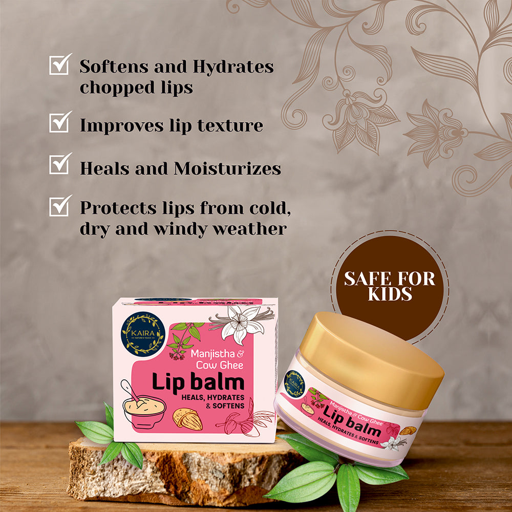 Skin & Lip Care Combo (Aloe Vera Soap + Rose & Pink Clay Soap + Manjishta & Cow Ghee Lip Balm)
