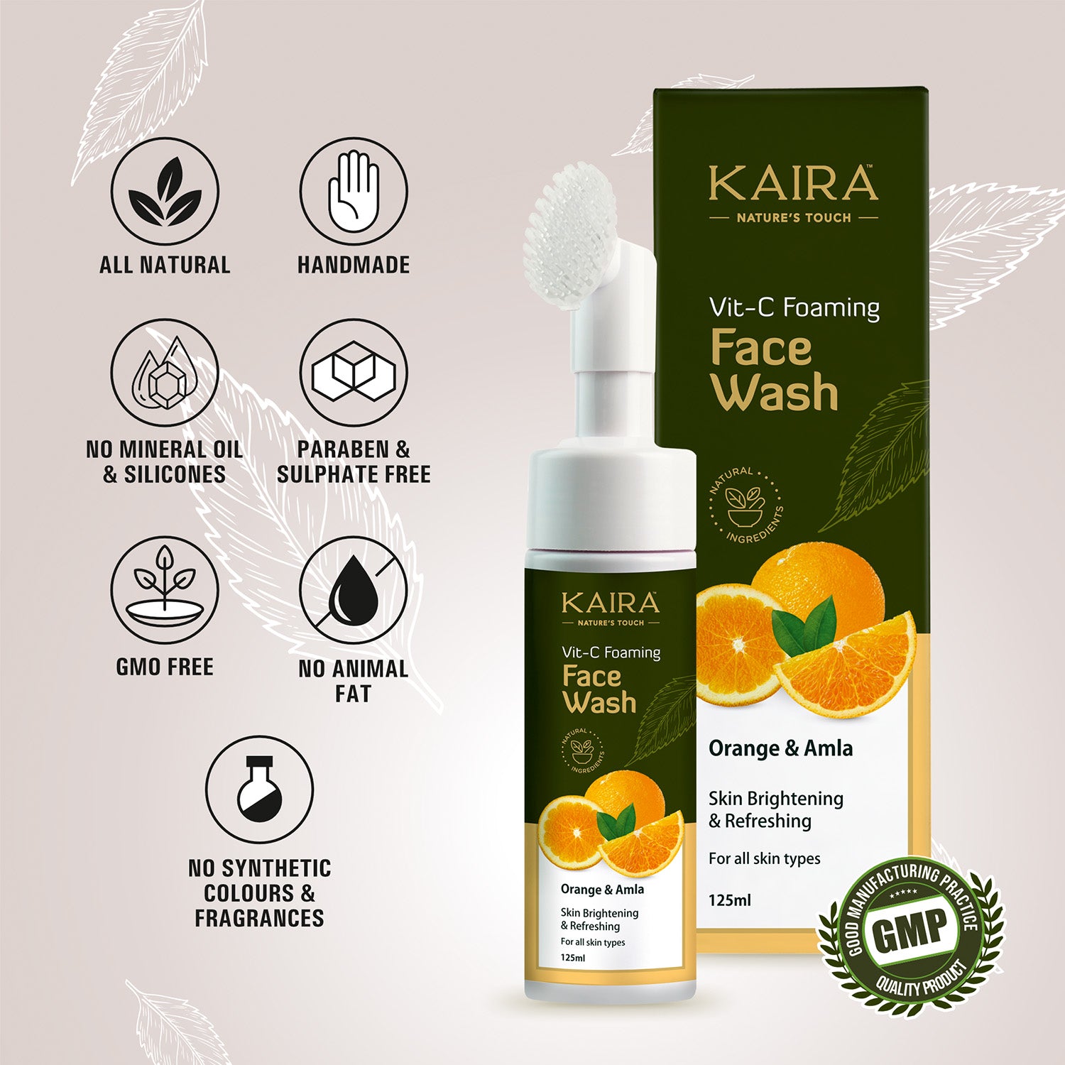 Vit-C Foaming Face Wash (Orange & Amla)
