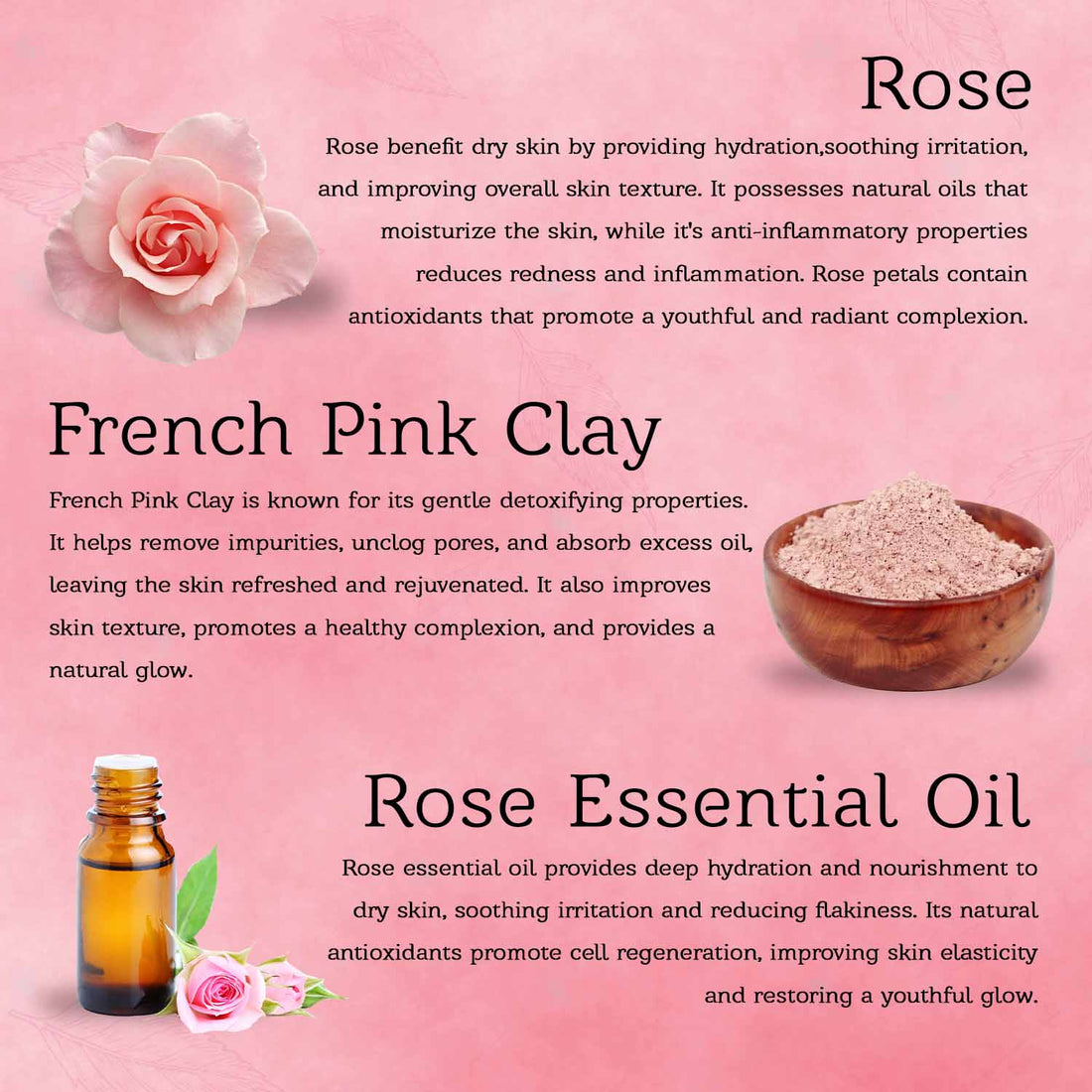 Pink Clay Rose Soap For Clean &amp; Soft Skin