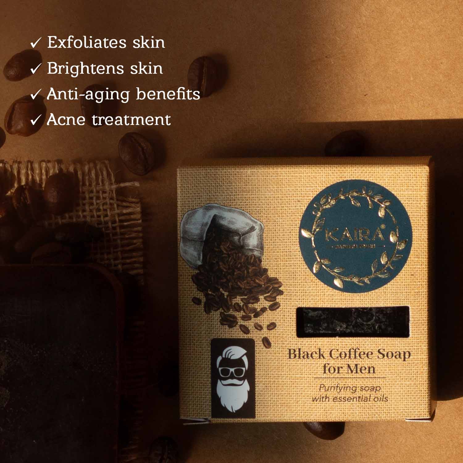 Black Coffee Soap For Men For Healthy Skin
