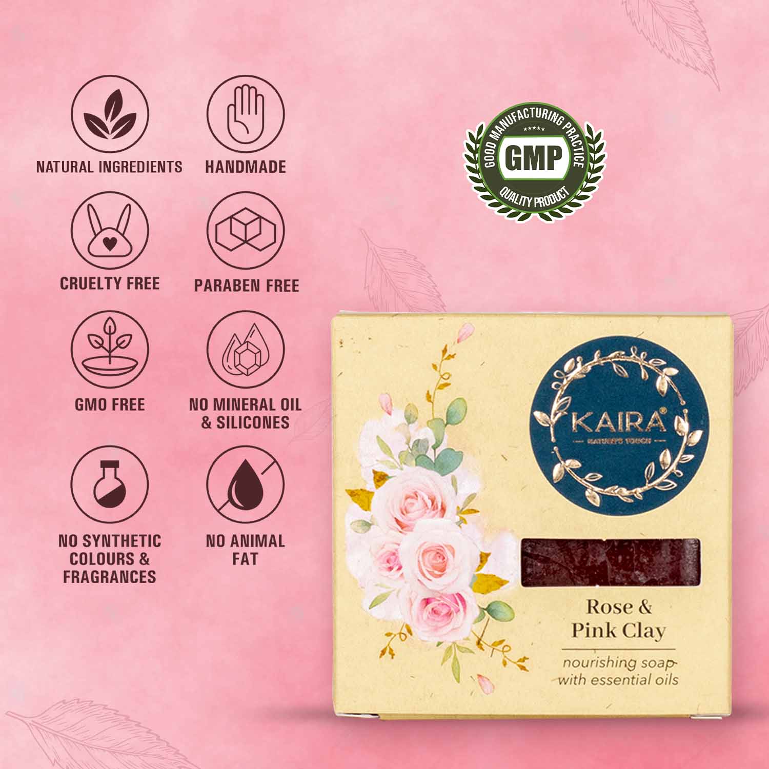 Pink Clay Rose Soap For Clean &amp; Soft Skin
