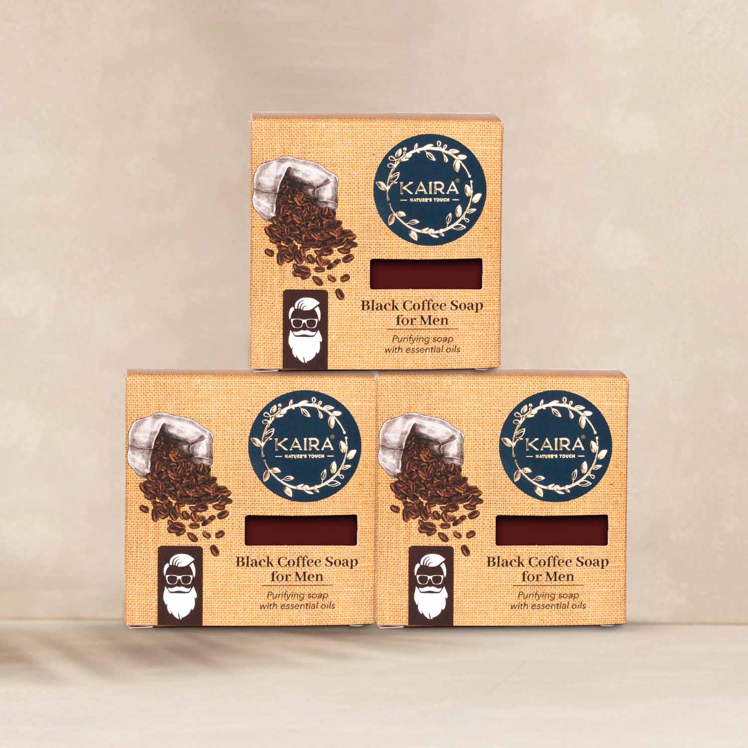 Black Coffee Soap for Men Pack of 3