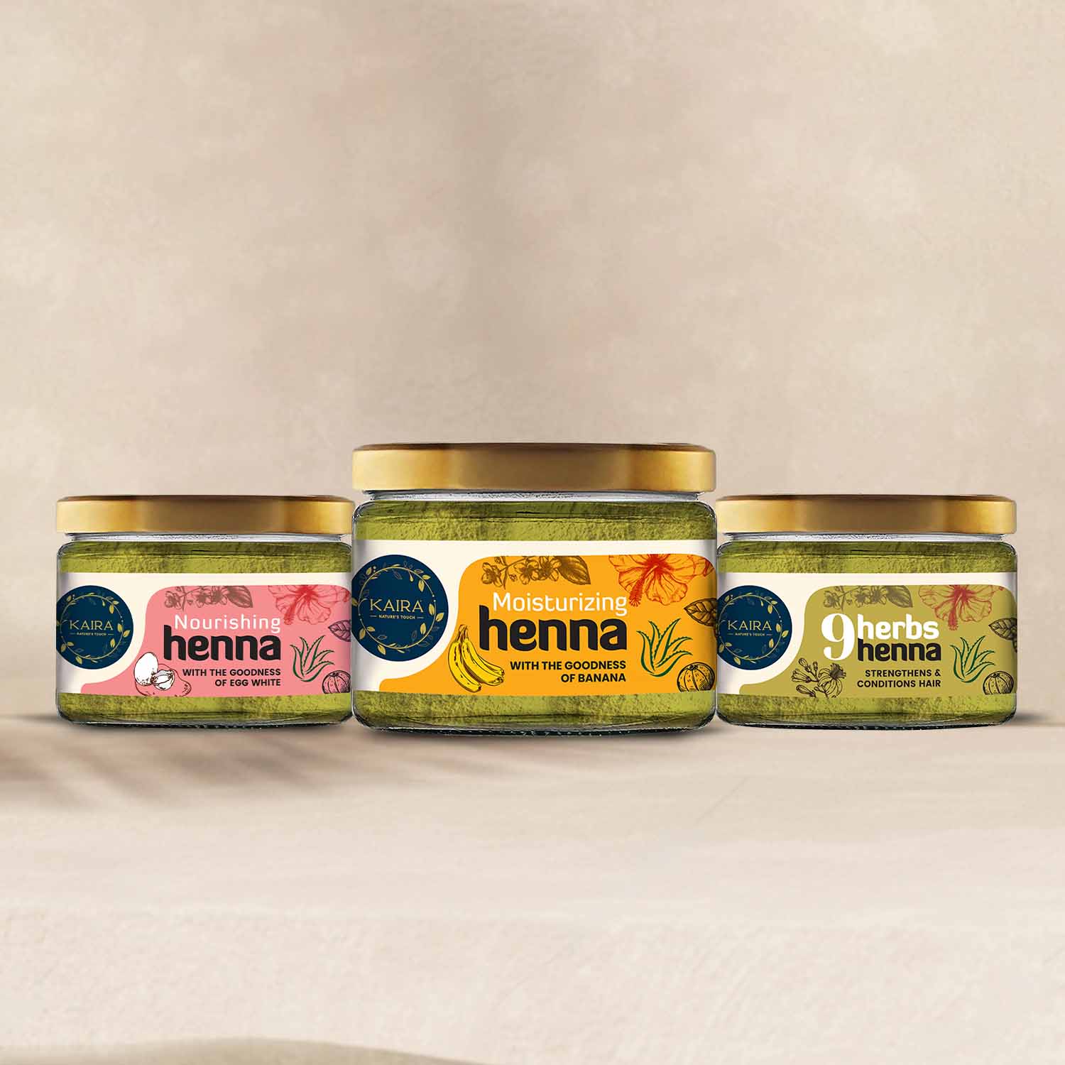 Henna Combo (9 Herbs Henna + Moisturising Henna + Nourishing Henna)