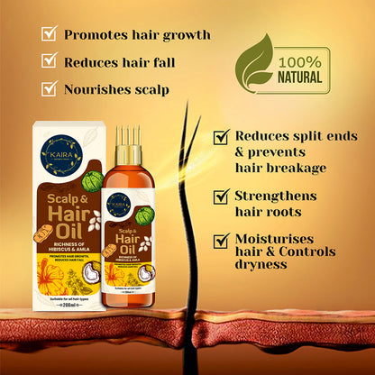 Hair Growth &amp; Conditioning Combo (Scalp and Hair Oil + Powder Foam Hair Wash + 9 Herbs Henna)