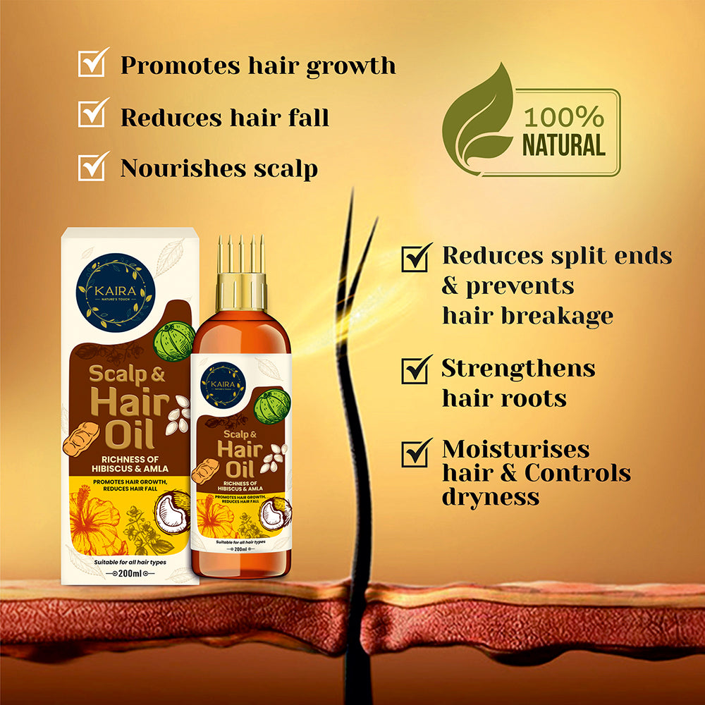 Hair fall Control &amp; Conditioning Combo (Scalp and Hair Oil + Powder Foam Hair Wash + Nourishing Henna)