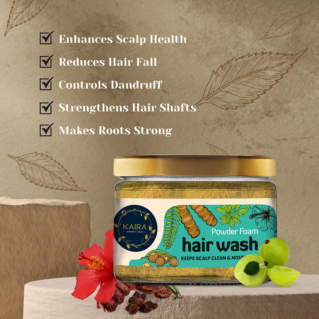 Skin &amp; Hair Care Combo (Triphala &amp; Rose Body wash + Scalp &amp; Hair Oil + Powder foam Hair wash + Manjishta &amp; Cow Ghee Lip Balm)