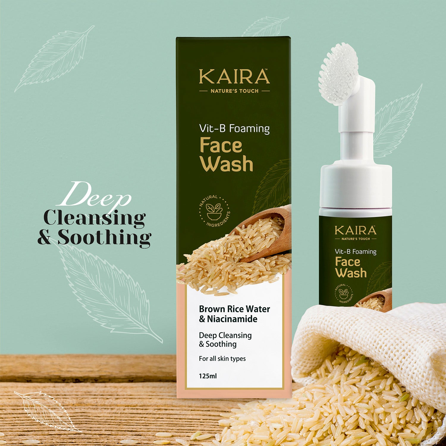 Vit-B Foaming Face Wash (Brown Rice water &amp; Niacinamide)