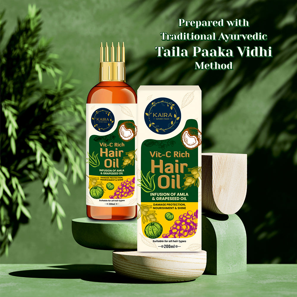 Vit-C Rich Hair Oil (Infusion of Amla &amp; Grapeseed)
