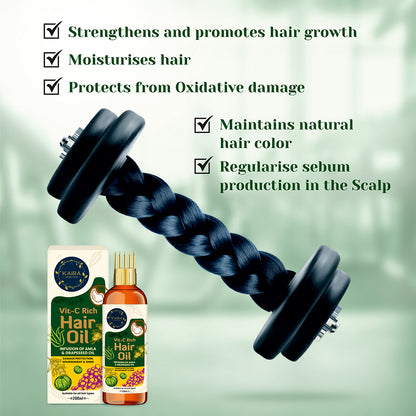 Vit-C Rich Hair Oil (Infusion of Amla &amp; Grapeseed)
